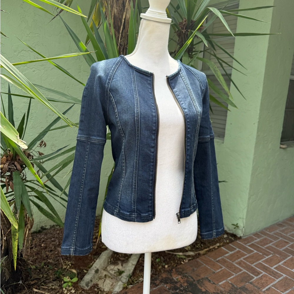 NVM Collarless Denim Jacket